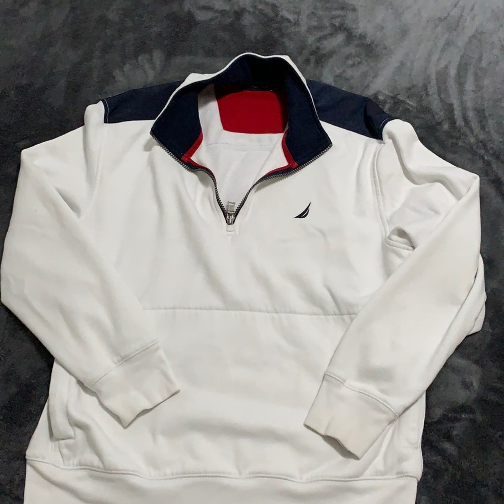 white nautical sweater